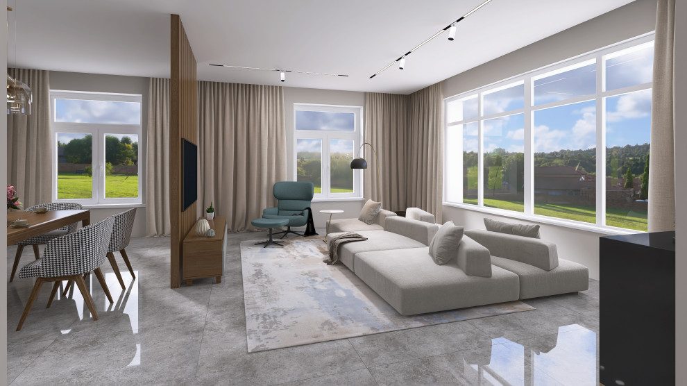 Кухня-гостиная в частном доме, Московская область