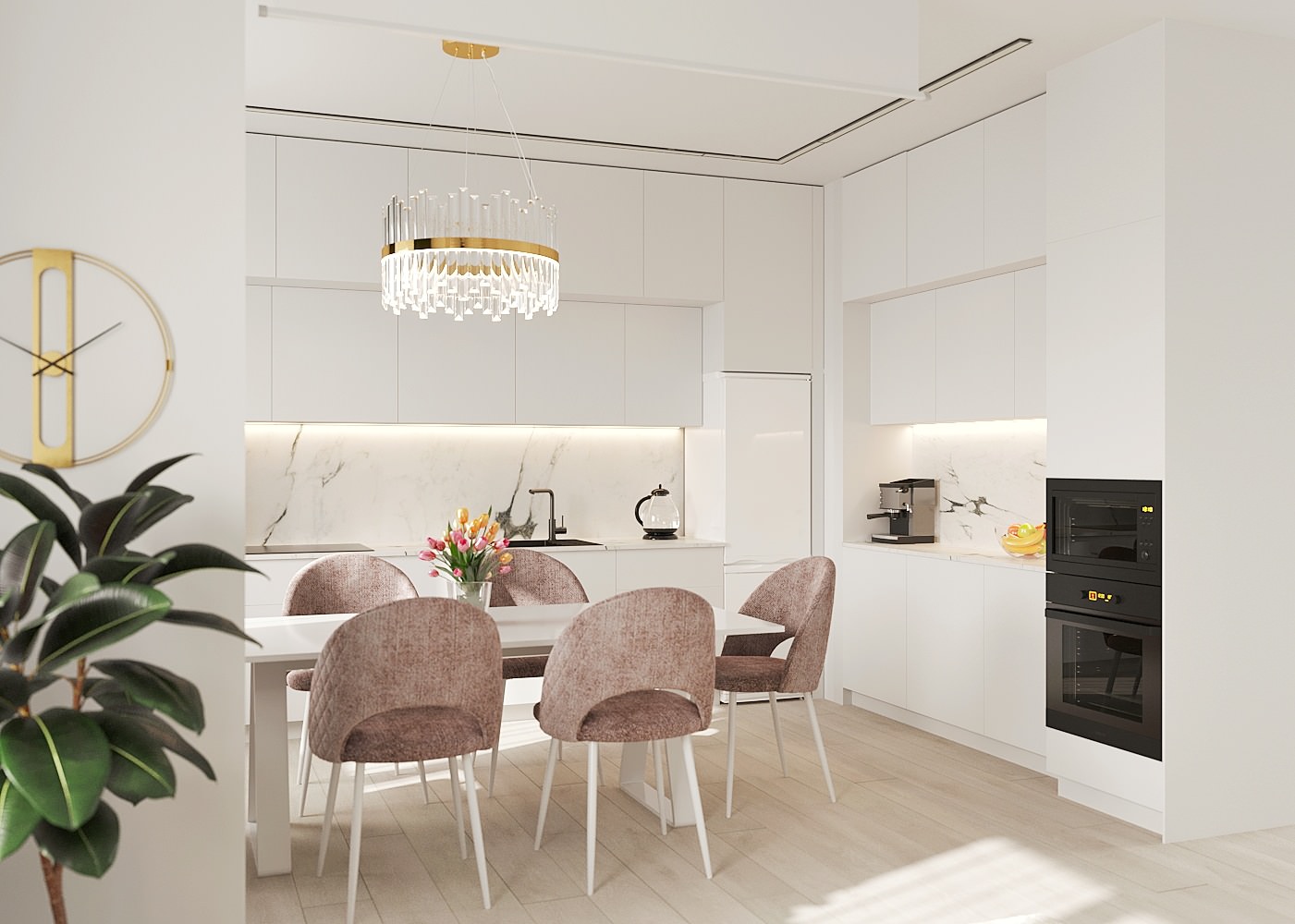 Кухня-гостиная для большой семьи