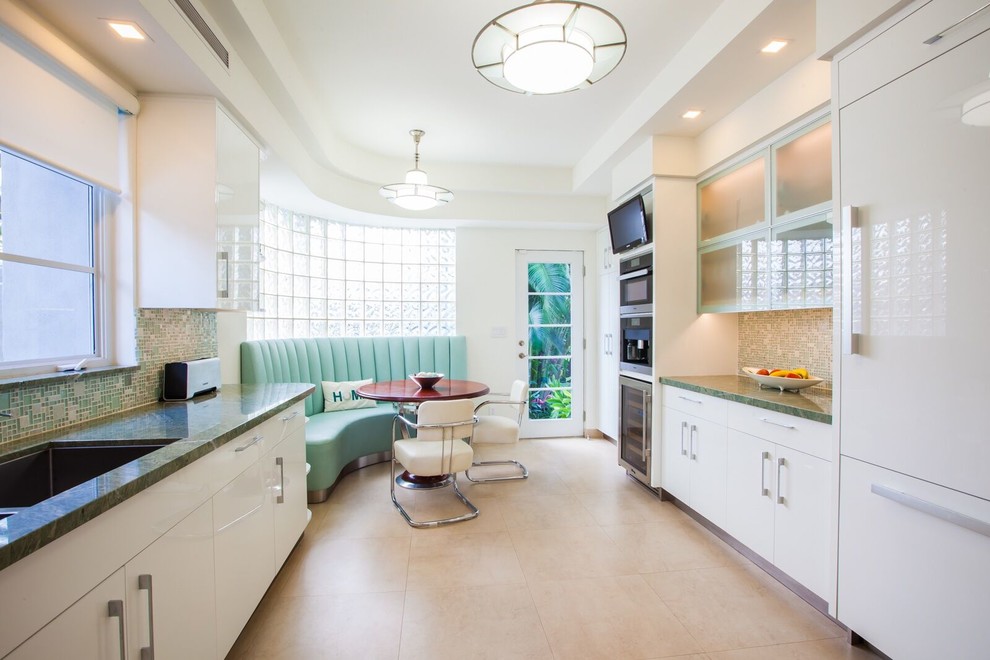 Transitional kitchen in Miami.