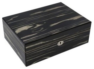 Bey-Berk Ebony Wood Jewelry Box - 11.25W x 4H in.