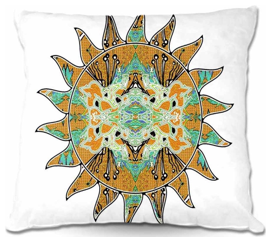 Pillow Woven Poplin from DiaNoche Designs - Silhouette Sun I