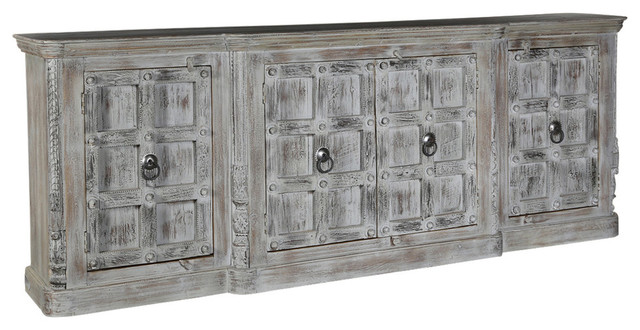 Palazzo Distressed Handcrafted Solid Wood Extra Long Buffet