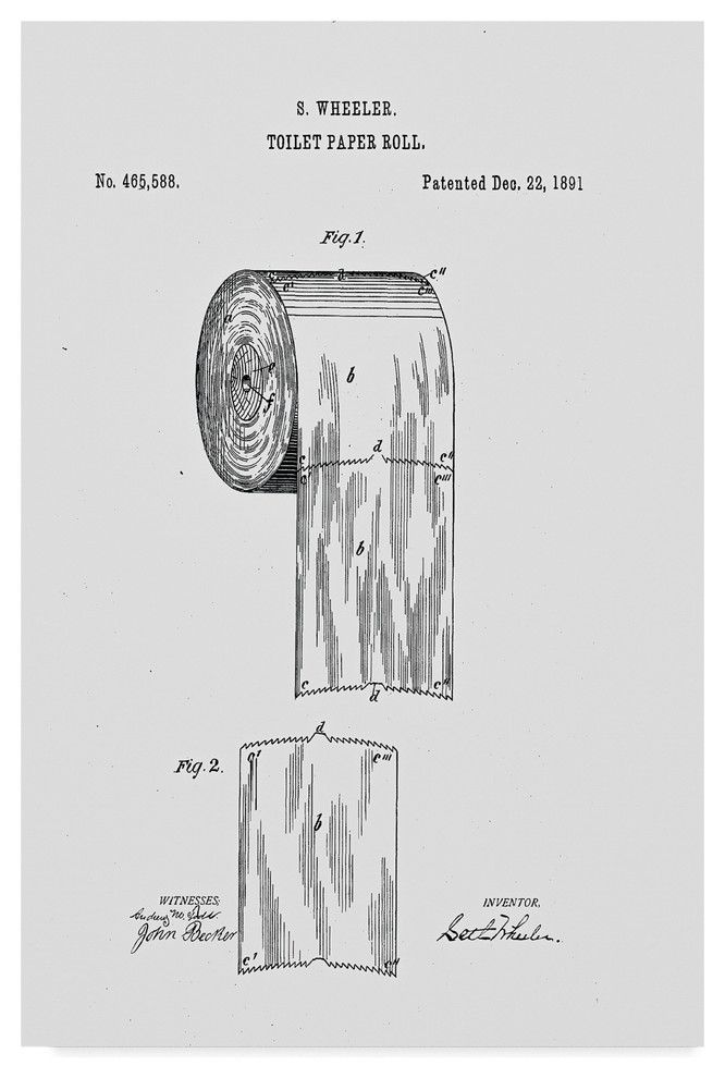 Claire Doherty 'Toilet Paper Roll Patent 1891 White' Canvas Art, 12