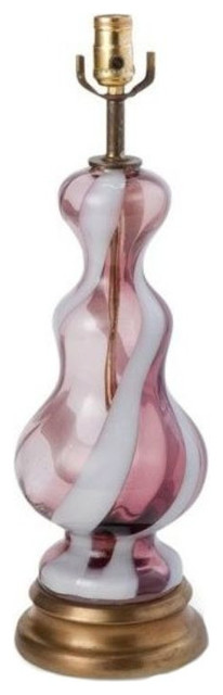 Purple and White Murano Glass Table Lamp - $1,400 Est. Retail - $1,100 on Chairi