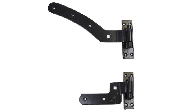 12" Curved Rail Hinge Kits, Black, 12", Right,  top and bottom hinge included