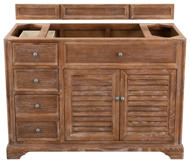 Savannah 48" Vanity, Driftwood, Galala Beige Top - Farmhouse - Bathroom Vanities And Sink ...