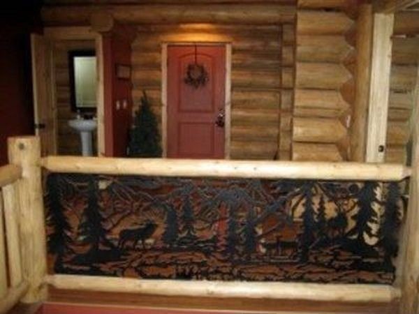Mid-sized rustic red two-story wood exterior home idea