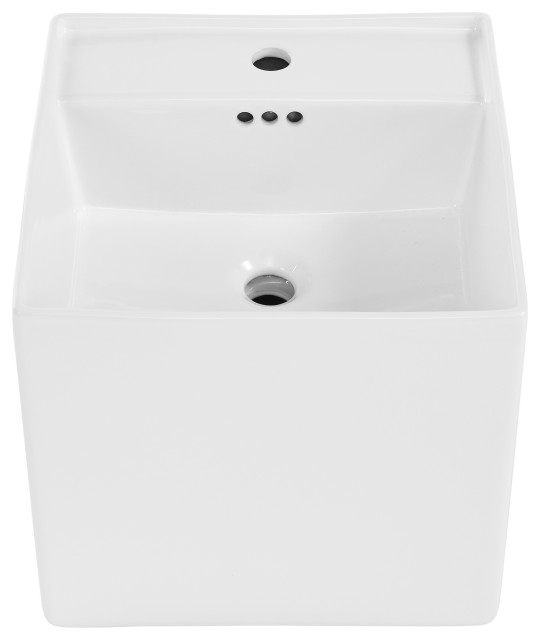 Pur 16.5" Square WallMount Bathroom Sink Contemporary Bathroom Sinks by Swiss Madison Houzz