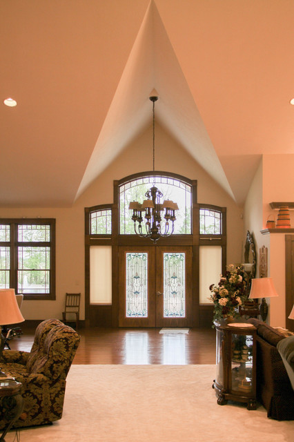 Expansive Front Entry rustic-entrance