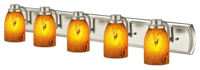 Bathroom Light with Five Lights in Satin Nickel