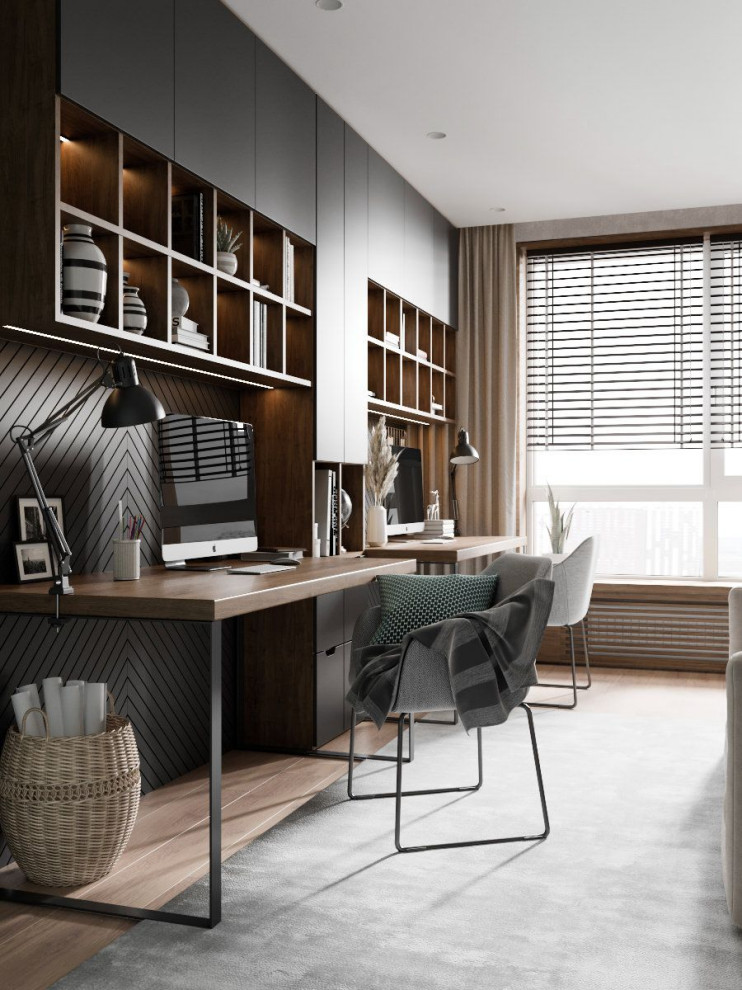 Кабинет в серых тонах
