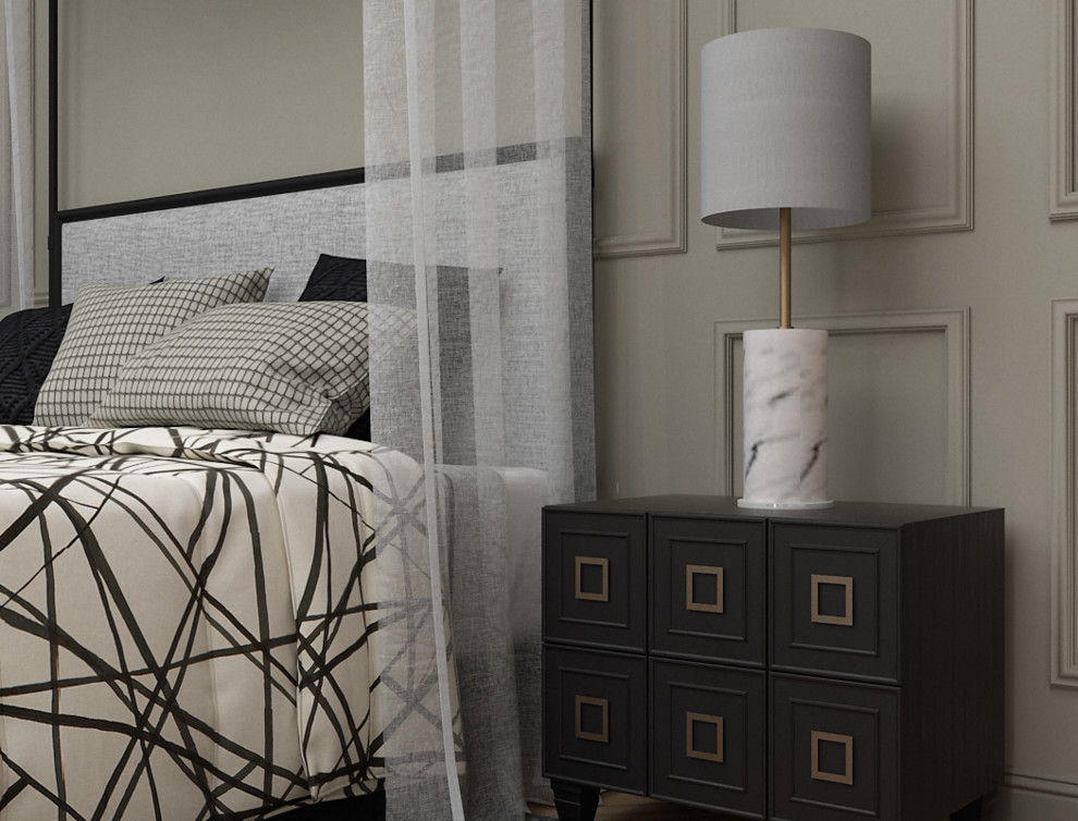 Дизайн проект спальни загородного дома