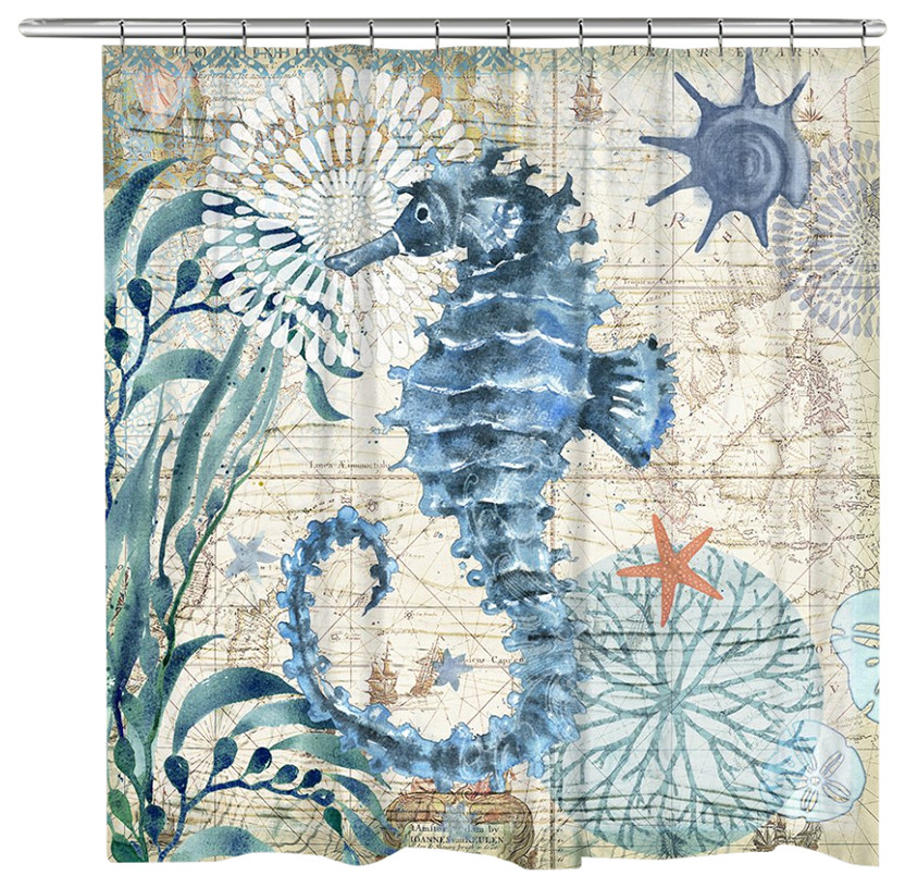 Bay Seahorse Shower Curtain Beach Style Shower Curtains by Laural