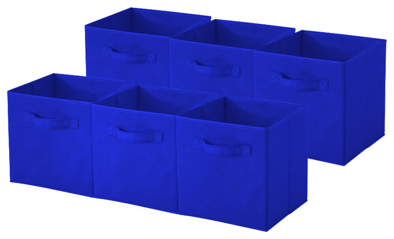 Sorbus Foldable Storage Cube Basket Bin, 6 Pack, Royal Blue