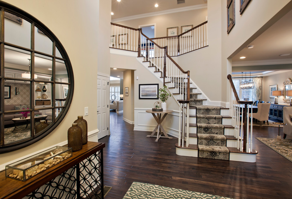 Design ideas for a traditional wood curved staircase in Boston.