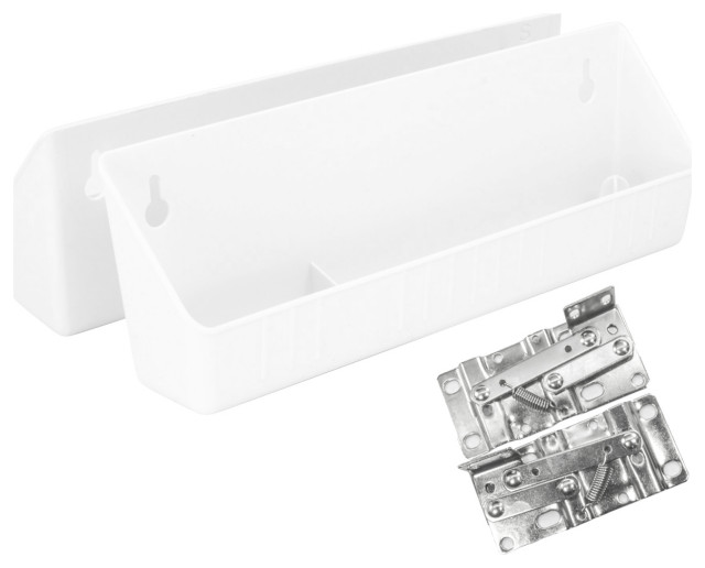 RevAShelf White TipOut Tray, 11", Polymer 2 Tray Set With Hinges