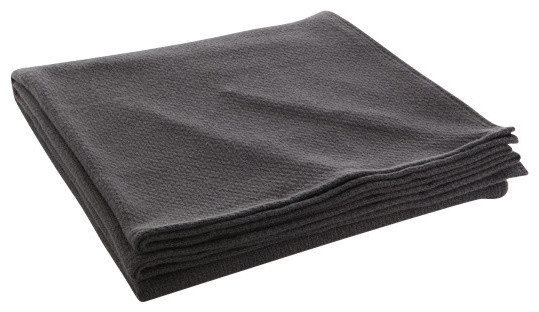 Thermal Weave Wool Blanket Charcoal Contemporary Blankets By Thermal Weave Wool Blanket Charcoal Twin