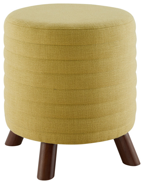 Rivard Round Ottoman Mustard Footstools And Ottomans by Skyline