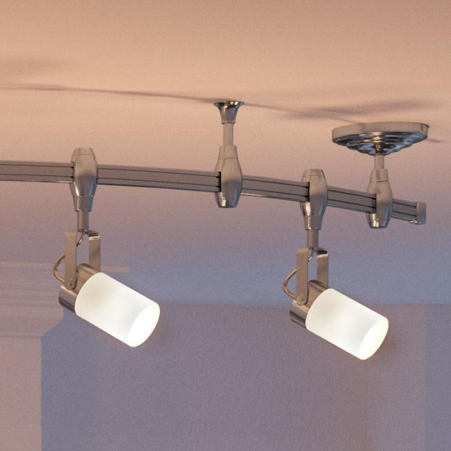 Luxury Modern Track Light, 12"H x 5"W, Brushed Nickel Finish