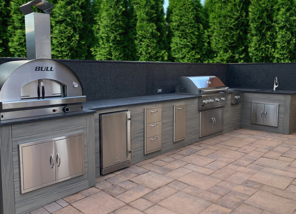 L Shaped Outdoor Kitchen