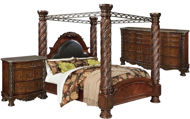 Ashley North Shore 3 Piece Poster Bedroom Set With Canopy King