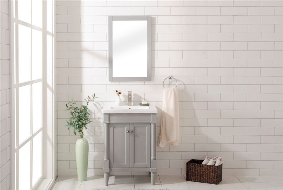 Legion Furniture Evarly SingleSink Vanity, 24" Eclectic Bathroom