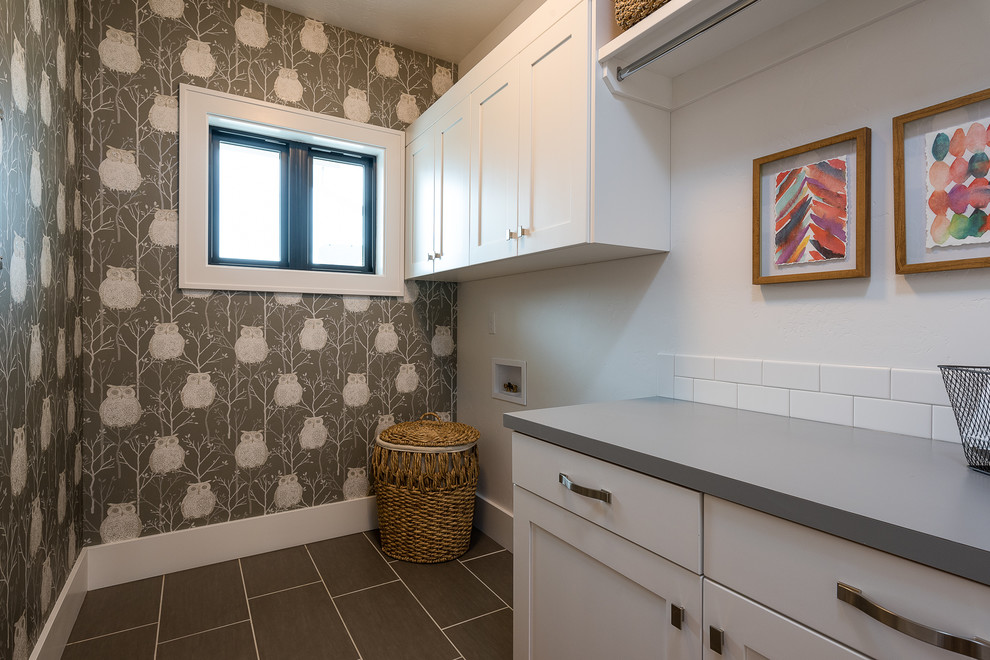 Laundry room - cottage laundry room idea in Boise
