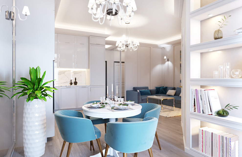 Дизайн проект квартиры 55 м2 в стиле "Неоклассика".