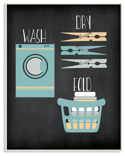 17 x 17 The Stupell Home D/écor Collection Wash Dry Fold Over and Over Again Humor Stretched Canvas Wall Art