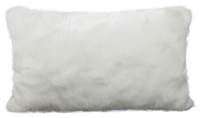 white furry throw pillows