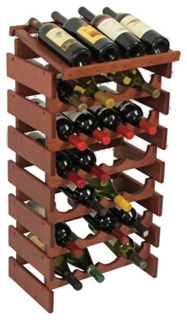 Wooden Mallet Dakota 7 Tier 28 Bottle Display Wine Rack in Mahogany