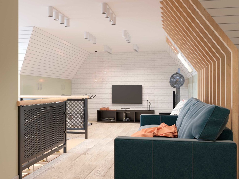 «Скандинавский лофт» мансардный этаж загородного дома