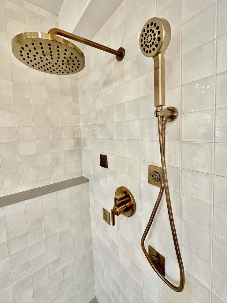 Shower undulated tile
