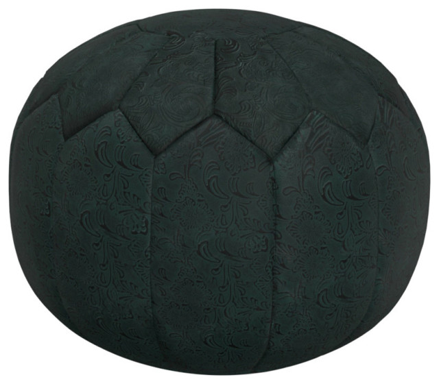 Drury Round Pouf Mediterranean Floor Pillows And Poufs by Simpli