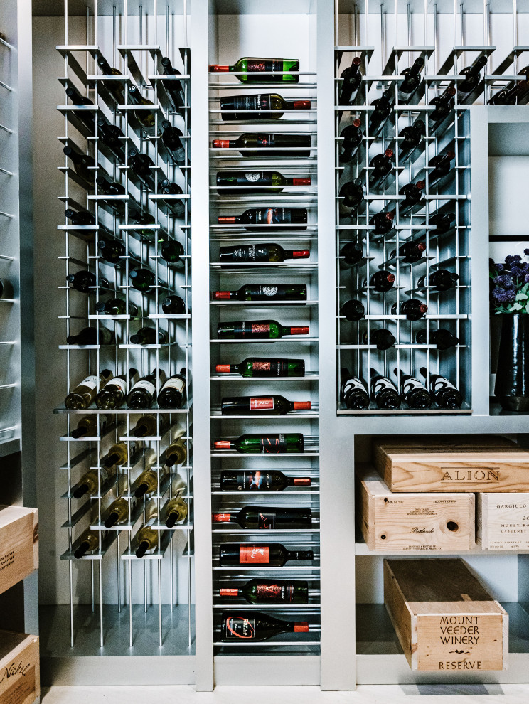 Inspiration for a large contemporary wine cellar in San Diego with storage racks.
