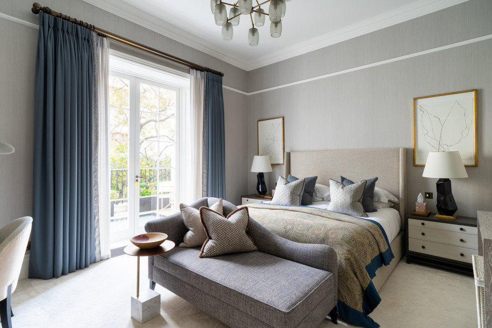 Design ideas for a classic bedroom in Surrey.