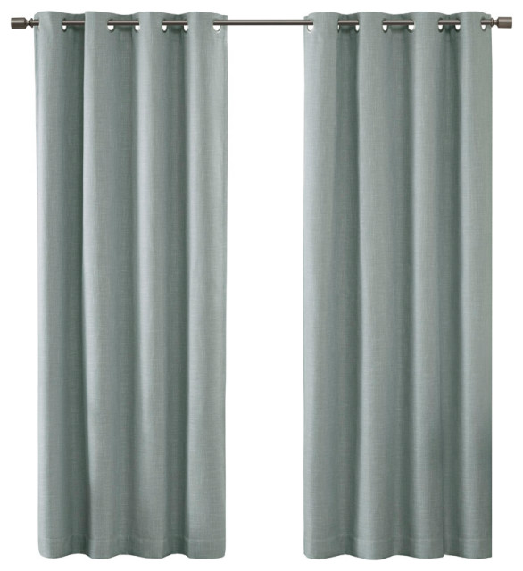 SunSmart Maya Printed Heathered Blackout Grommet Top Curtain Panel ...