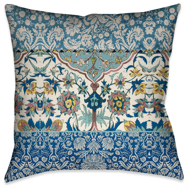 Laural Home Royal Blue Bohemian Tapestry Outdoor Decorative Pillow