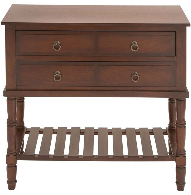 Wood Console in Mahogany Brown Shade with Smoothly Finish
