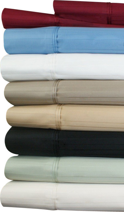 1000TC Striped Solid Egyptian Cotton Sheets