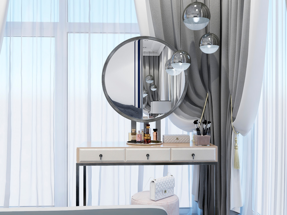 Интерьер спальни и гардеробной в з.п. Бавария от Унистрой