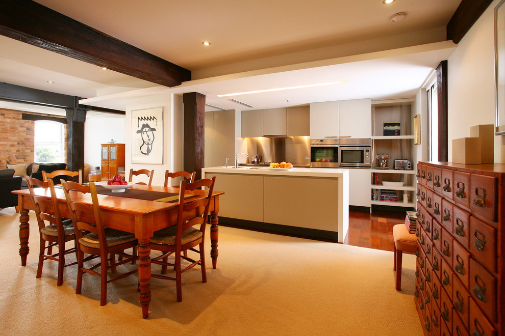 Design ideas for a contemporary dining room in Brisbane.