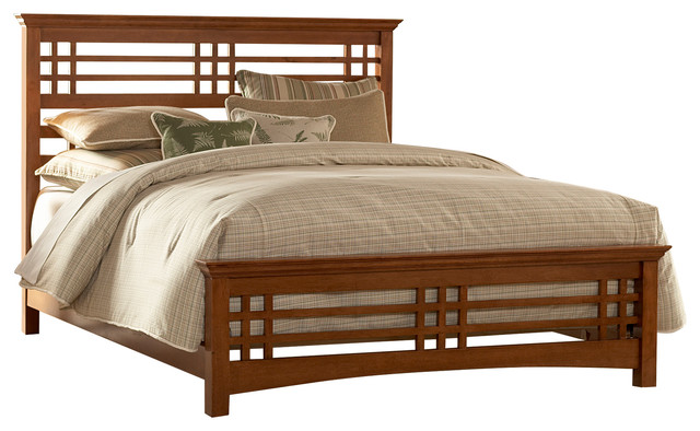 Avery Mission Style Bed With Wood Frame Oak Craftsman Panel Beds By Leggett Platt