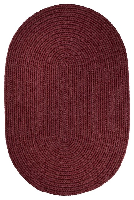 Burgundy Rug, Solid Carpet Braided - Farmhouse - Area Rugs - by Super