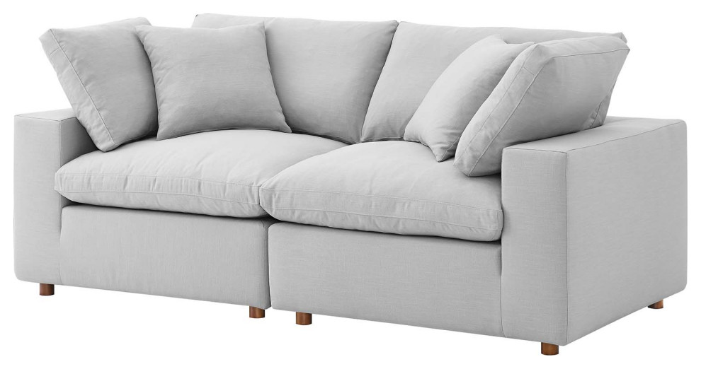 Modular Deep Sofa, Black, Fabric, Modern, Lounge Cafe Hotel Lobby