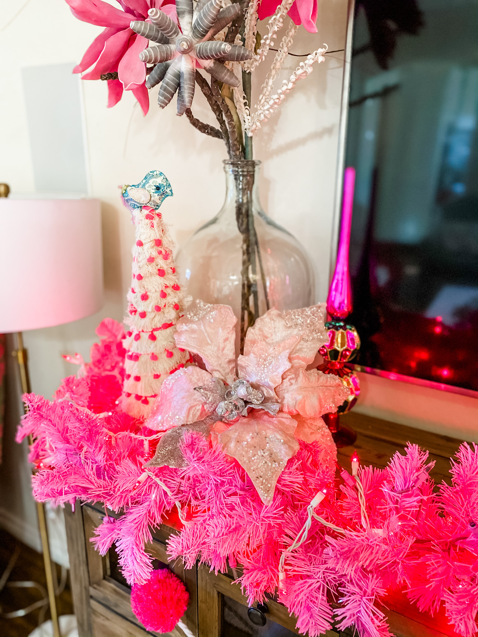 Pink Christmas Home Decor