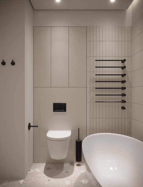 Beige bathroom skandinavisch-badezimmer