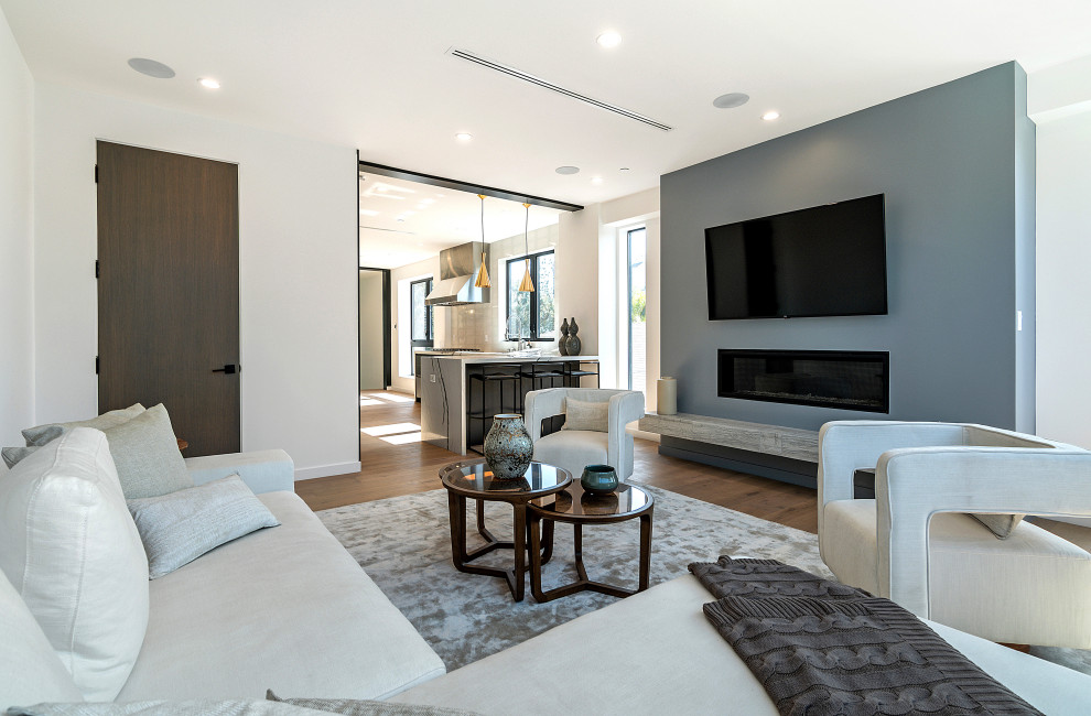 This is an example of a contemporary living room in San Diego.