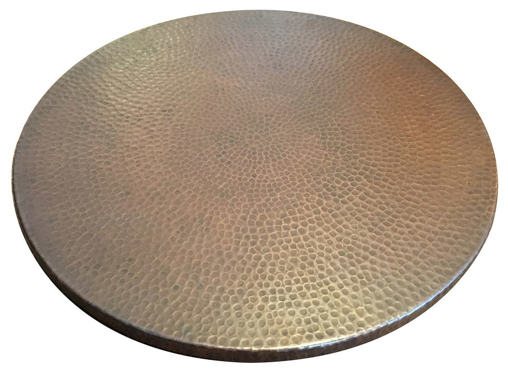 Hammered Copper Lazy Susan Farmhouse Cooking Utensil Sets by