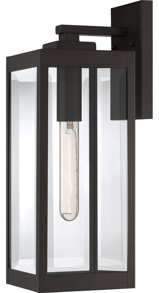 Luxury Modern Farmhouse Outdoor Wall Light, Estate Bronze, UQL1351 Transitional Outdoor Wall